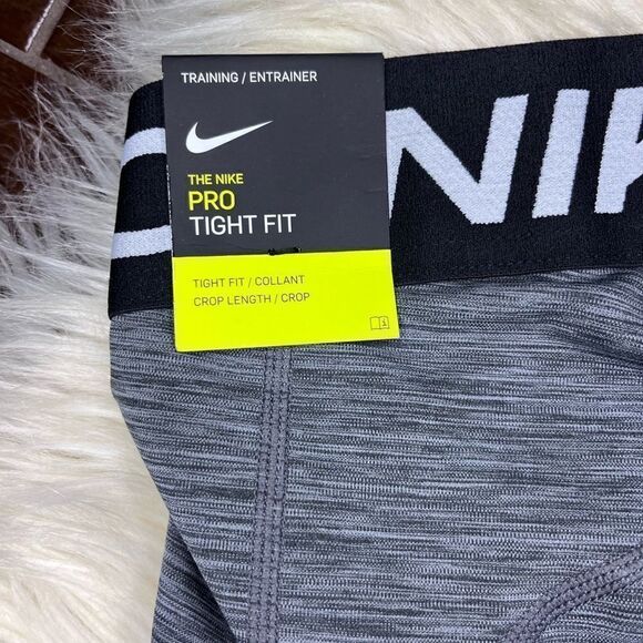 Nike Pro dri-fit heathered grey high rise crop length leggings sz 1X - Picture 4 of 11